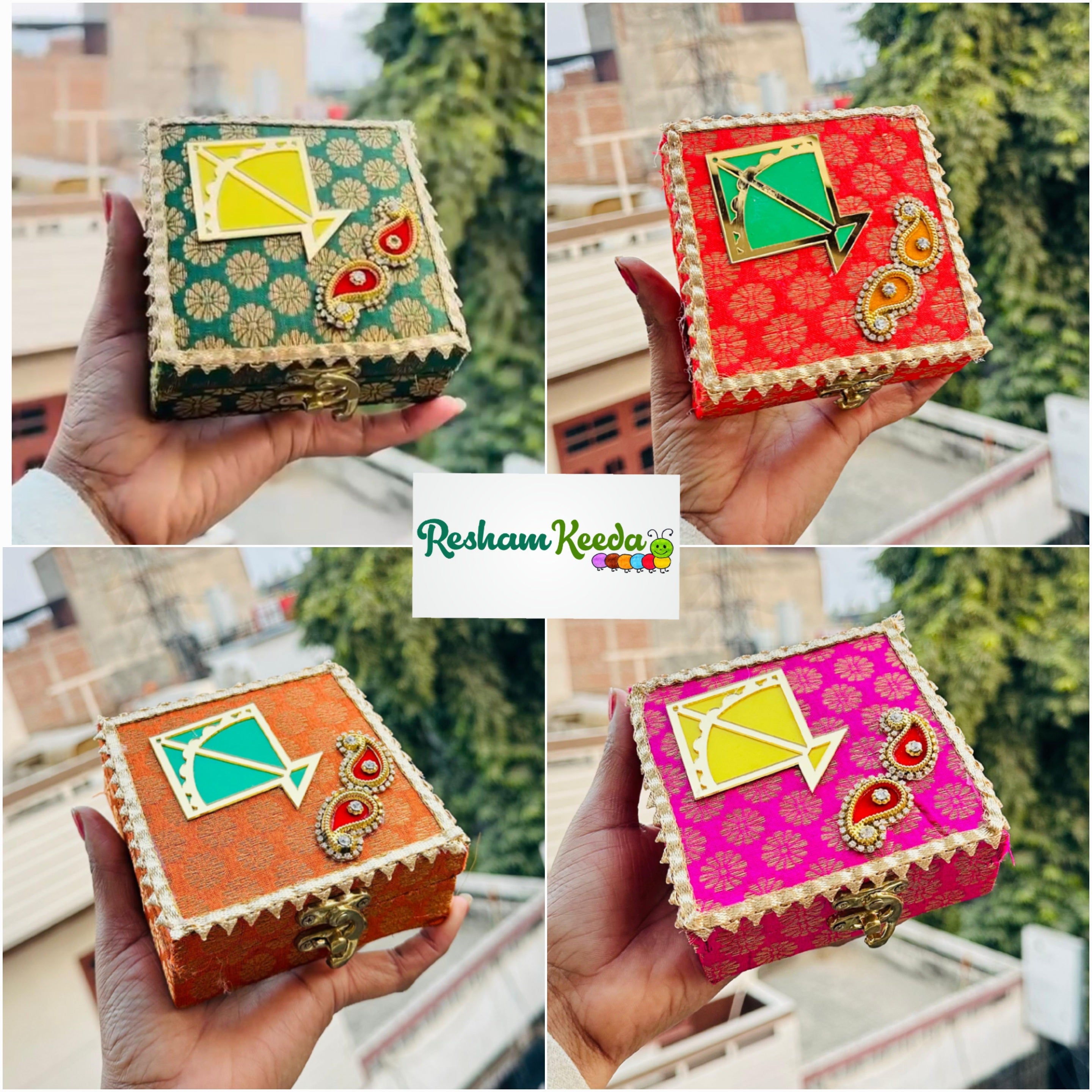 Makar Sakranti Uttarayan Lohri Special Boxes for Gifting Return Favours and Giveaways (Pack of 5)