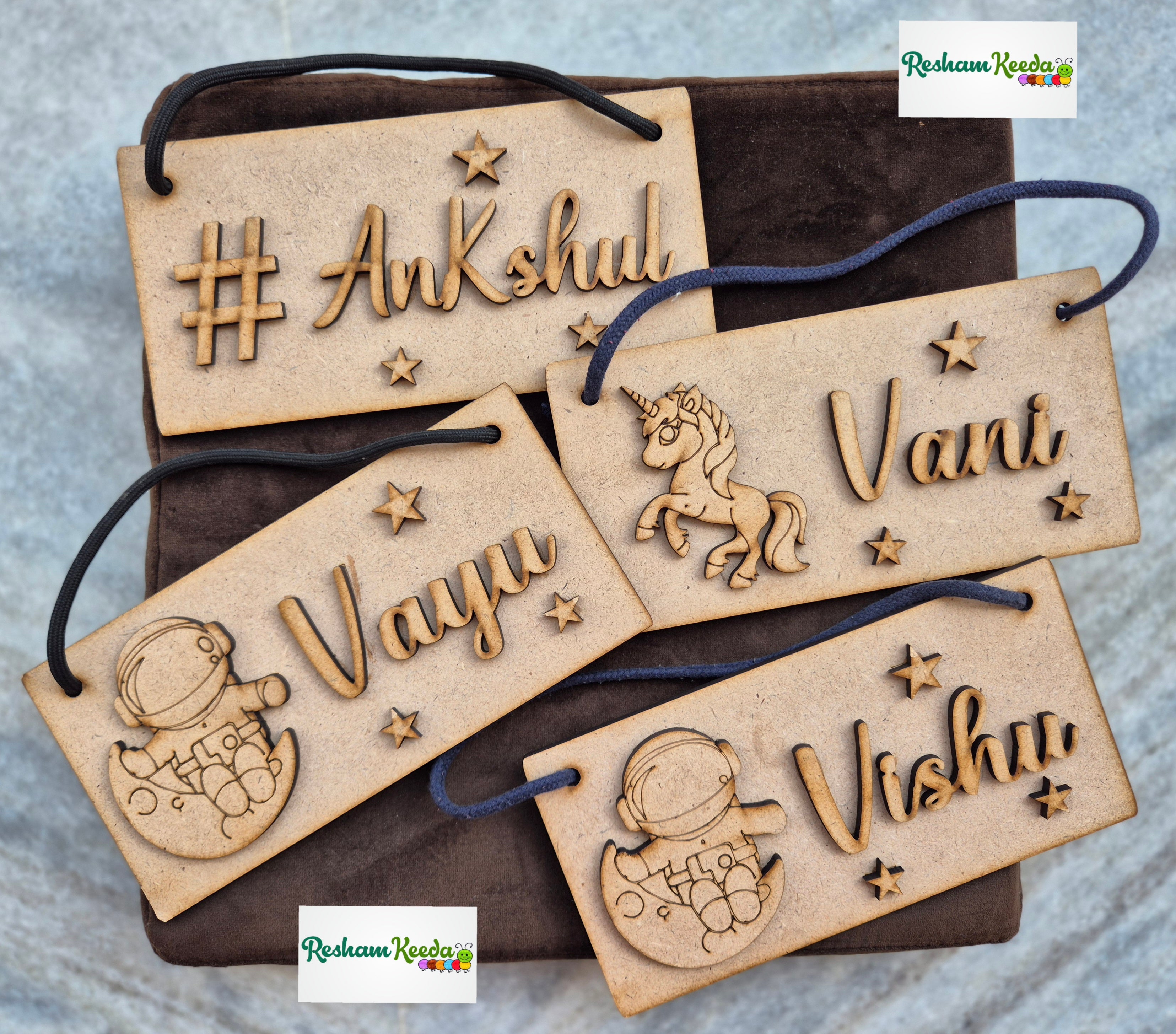 Easy-to-Hang Name Plate Painting DIY Kit for Kids with Assorted Characters - Perfect Birthday Party Return Gifts Giveaway Favours (Pack of 10; Prepaid Only)