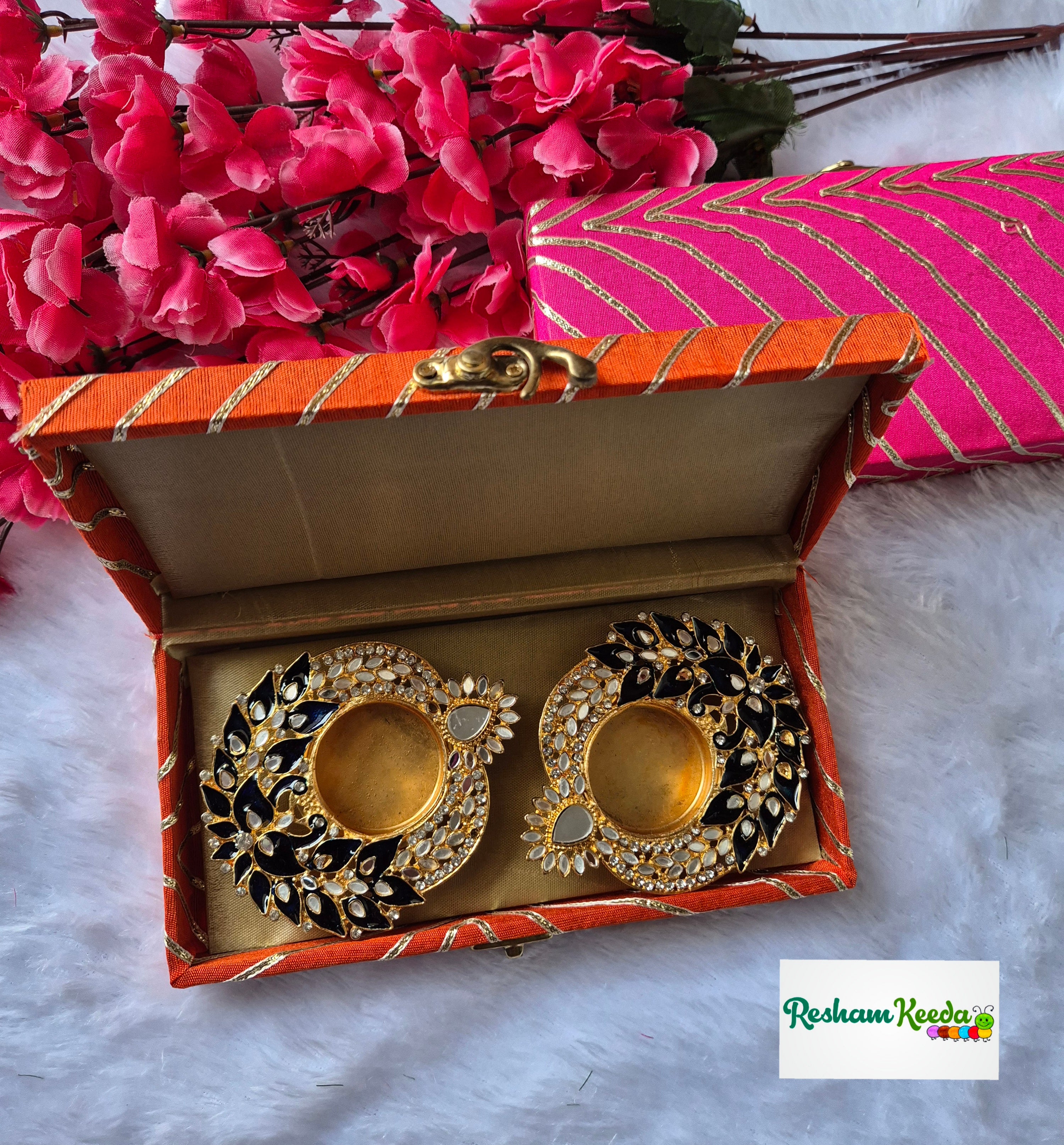 Premium Quality Metal Peacock Deepak Diya Tlight Holders in Beautiful Box Combo Perfect for Gifting Return Favors Giveaways on Diwali Ganesh Utsav House Warming Wedding Teej and Other Events