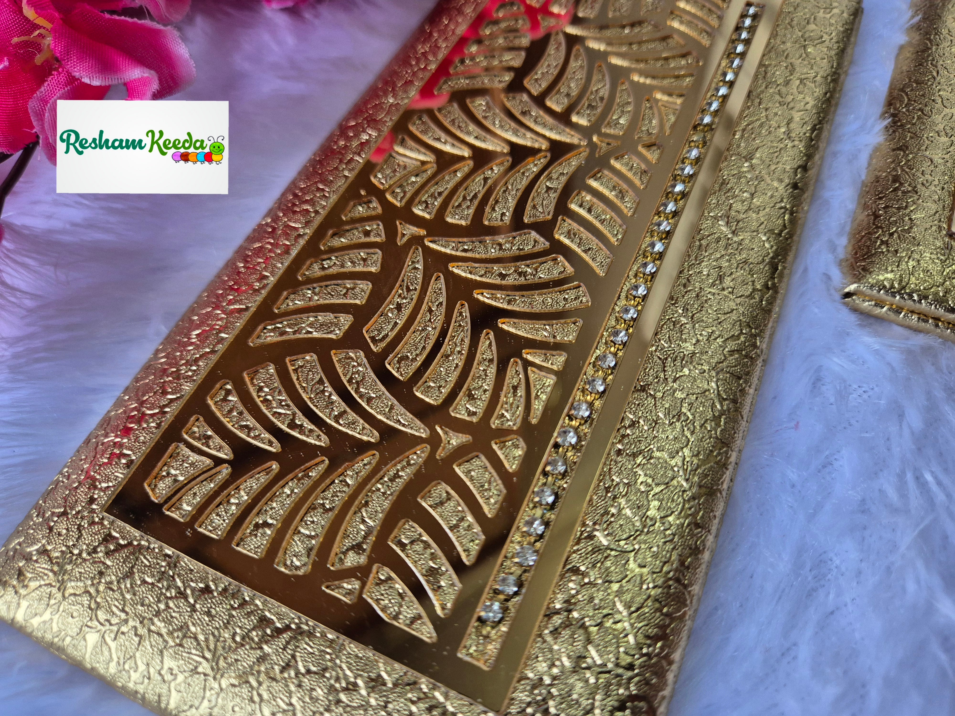 Budget Friendly Premium Looking Shagun Milni Cash Envelopes Lifafa in Golden Finish For Diwali Festival Wedding Return Favours Gifting (Pack of 2)