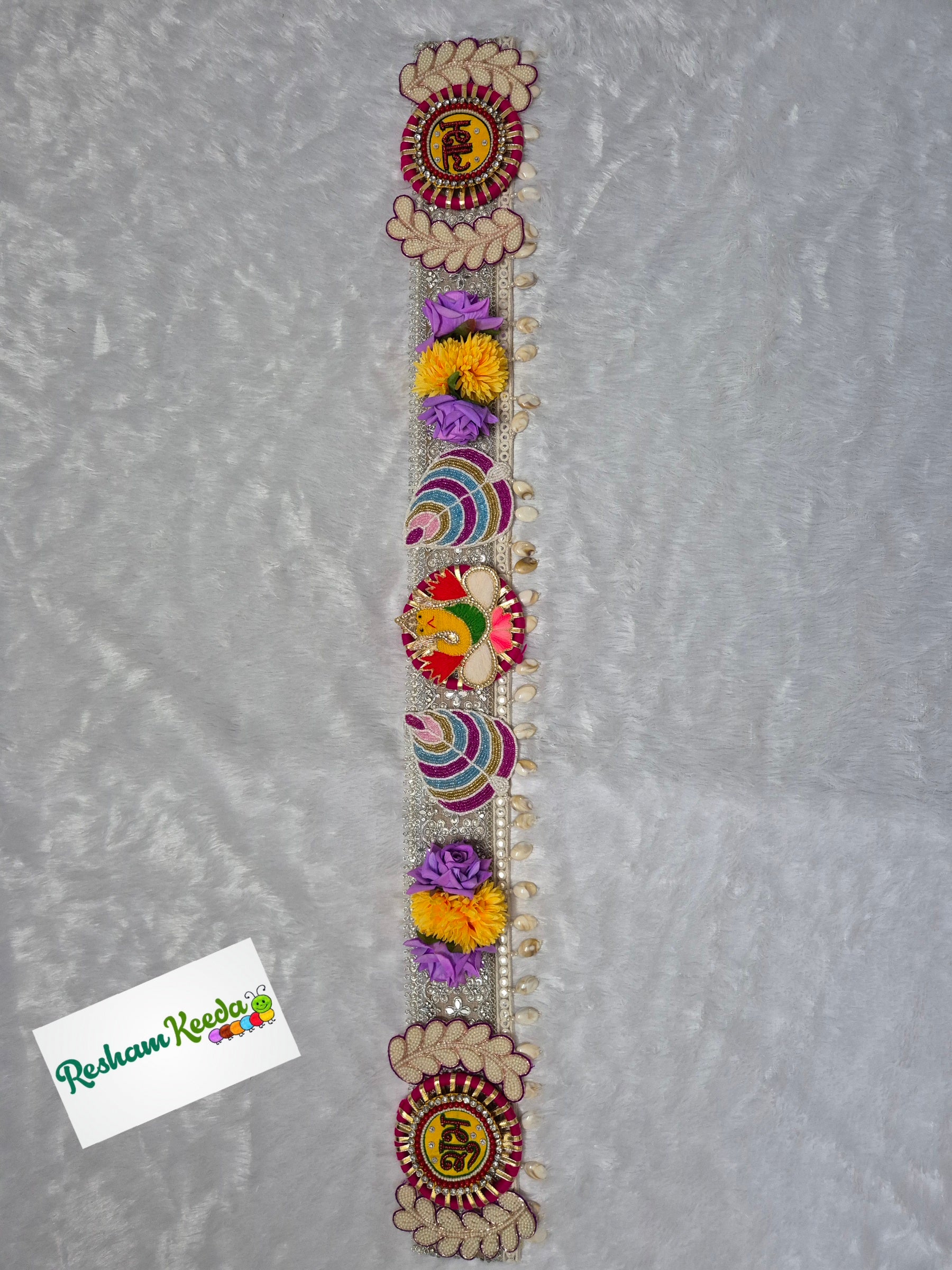 Beautifully Handcrafted Designer Ganpati Ganesh Ji Floral Shubh Labh Bandarwal Toran Bandhanwar For Diwali Navratri Ganesh Utsav Grah Pravesh House Warming Wedding Festival Home Decoration