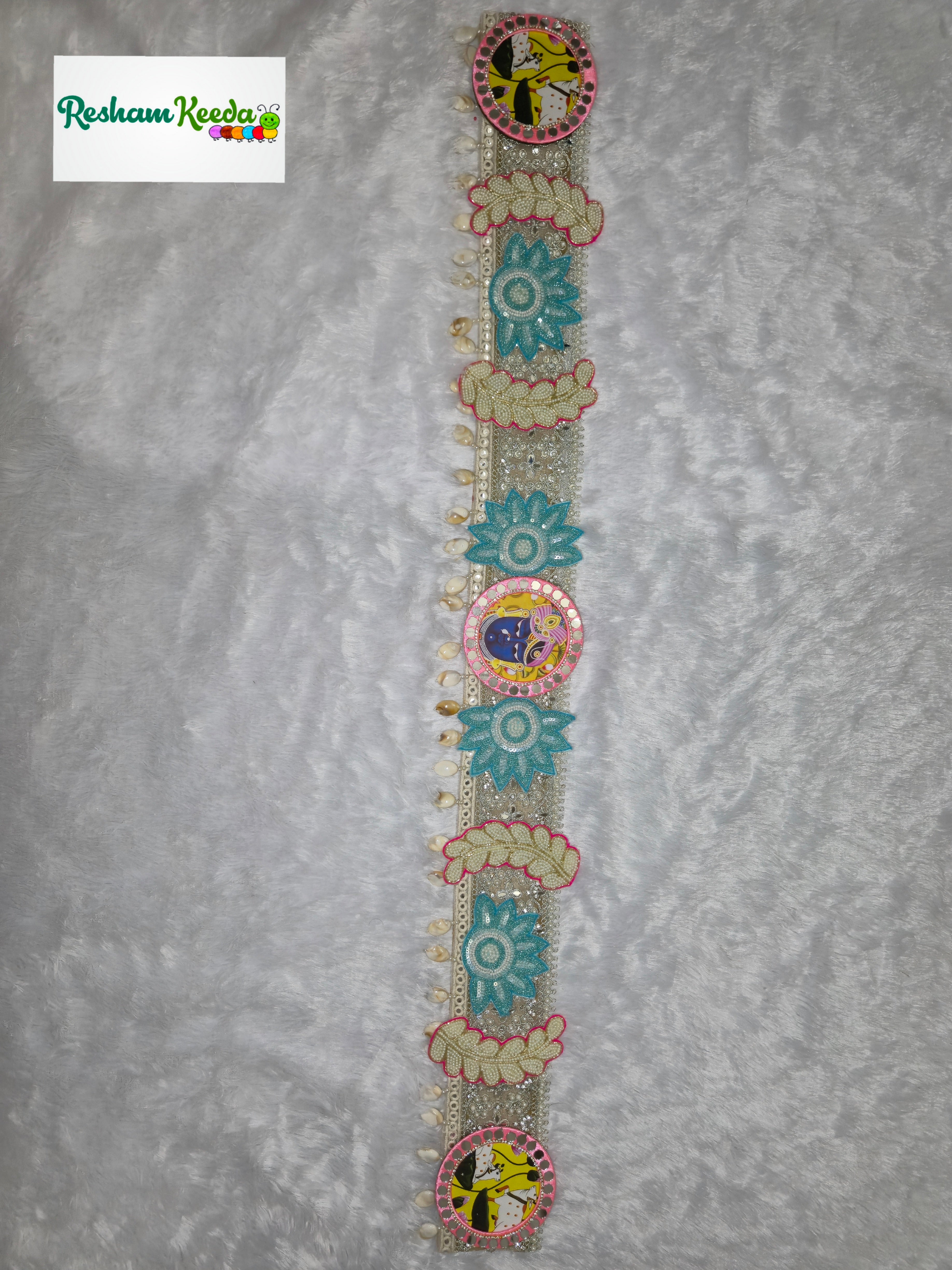 Budget Friendly Heavy Designer Mirror Work SrinathJi Cow Bandarwal Toran Bandhanwar For Diwali Navratri Kirishna Janmashtmi Grah Pravesh House Warming Wedding Festival Home Decoration