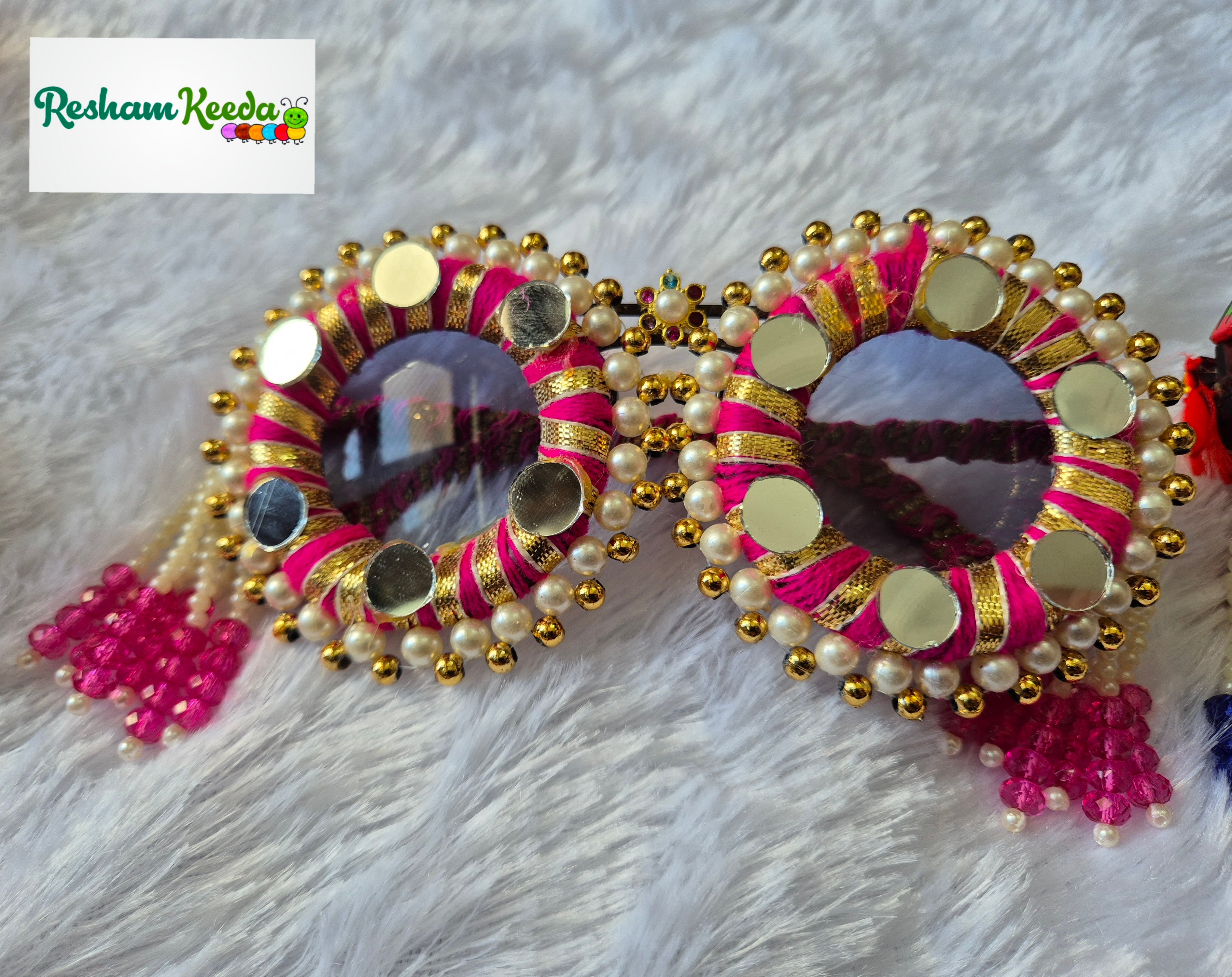Most Viral Premium Exclusive Decorated Goggles Chashma Glasses Specs Sunglasses Shades for Haldi Mehendi Carnival Bachelors Wedding Birthday Anniversary Baby Shower Diwali Dandiya Garba Navratri Teej Kitty and Theme Parties Photo Props (Pack of 5)