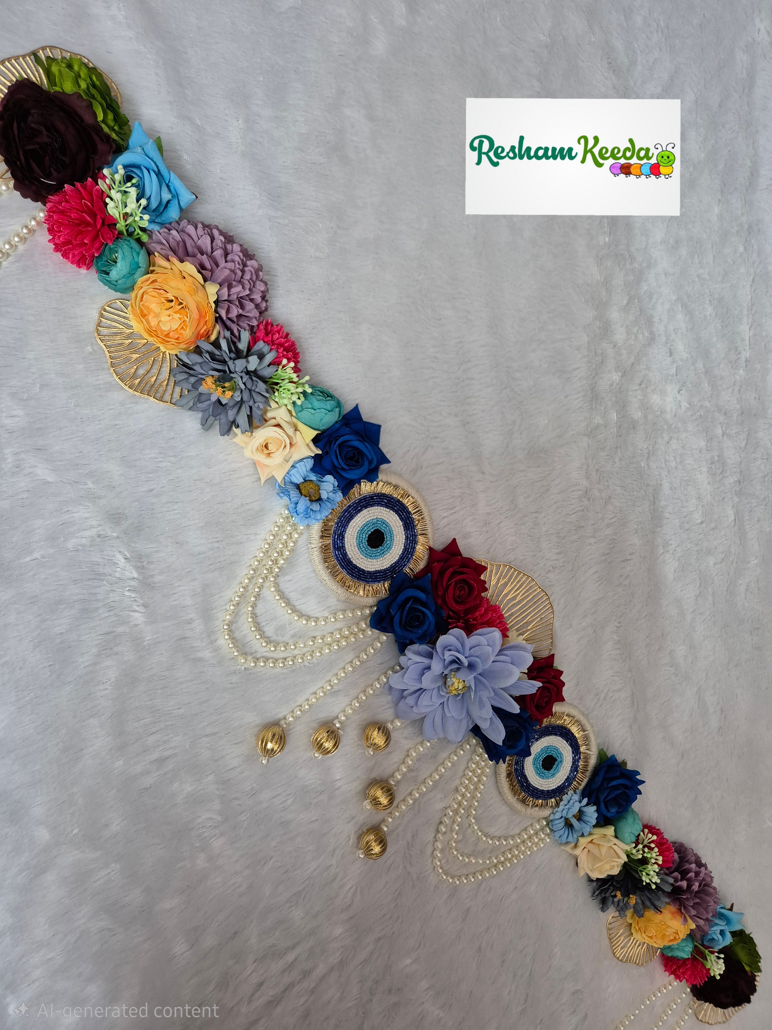 Beautifully Handcrafted Heavy Designer Floral Bandarwal Toran in Evil Eye Theme For Diwali Grah Pravesh House Warming Wedding Festival Home Decoration