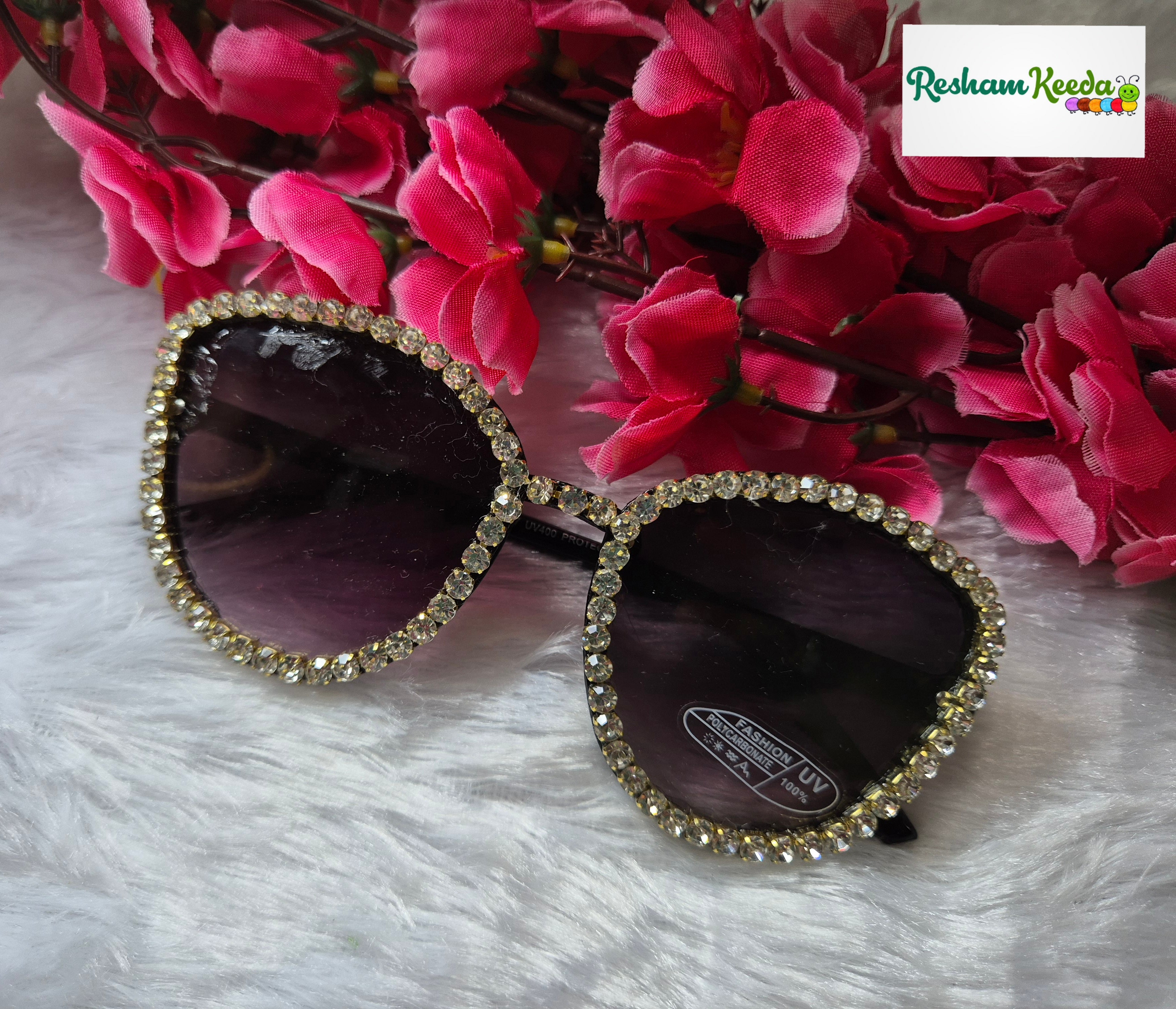 Most Viral Premium Diamond Moti Bridal Goggles Chashma Glasses Specs Sunglasses Shades for Bride Bridesmaids Haldi Mehendi Carnival Bachelors Wedding Birthday Anniversary Baby Shower Diwali Dandiya Garba Navratri Teej Kitty and Theme Parties Photo Props