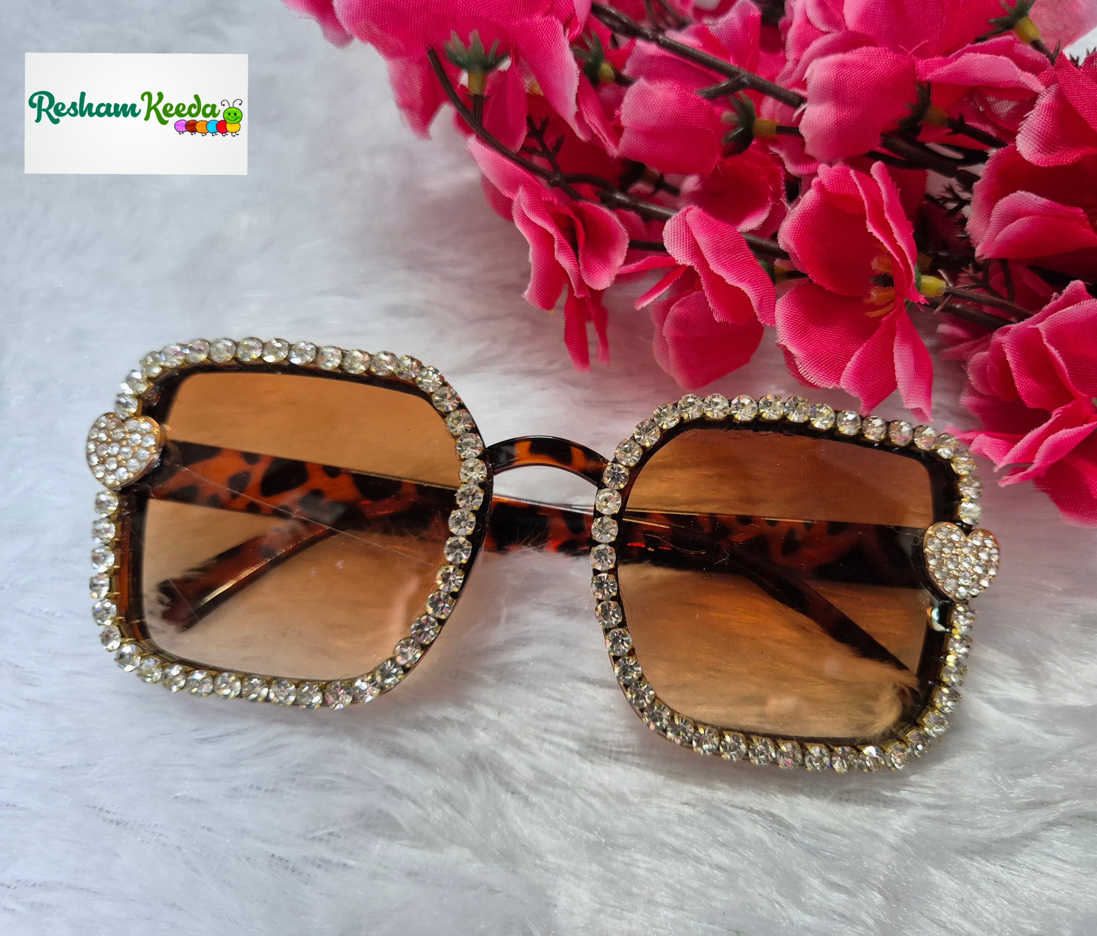 Most Viral Premium Diamond Moti Bridal Goggles Chashma Glasses Specs Sunglasses Shades for Bride Bridesmaids Haldi Mehendi Carnival Bachelors Wedding Birthday Anniversary Baby Shower Diwali Dandiya Garba Navratri Teej Kitty and Theme Parties Photo Props