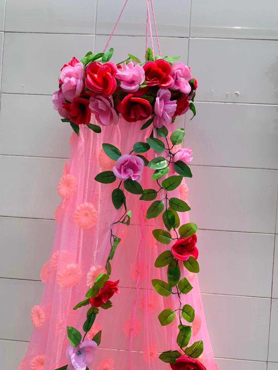 Rose Flowers Canopy - Perfect for Haldi / Mehandi / Festive / Pooja Decoration