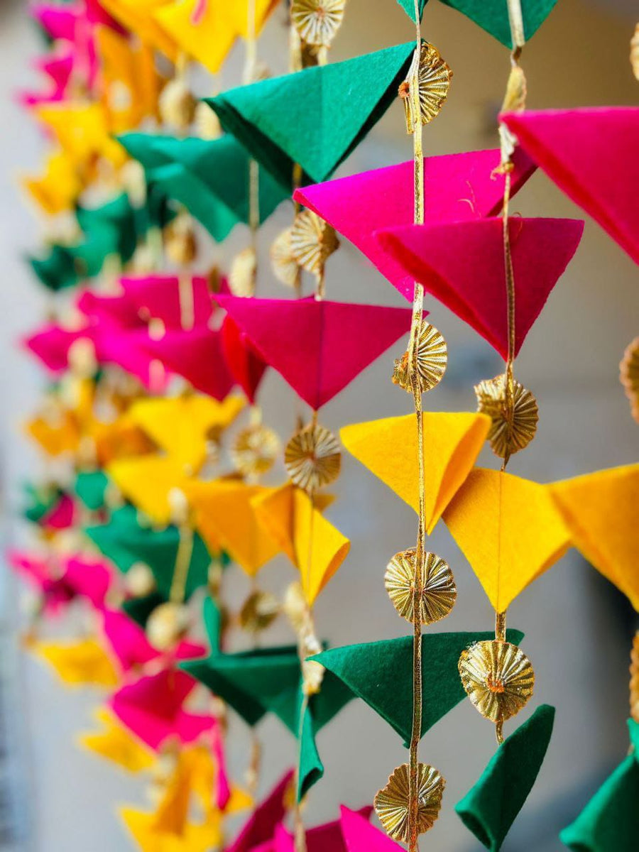 File Haning String Traditional Colorful Gota Triangle Hanging Strings for All Ocassions ...