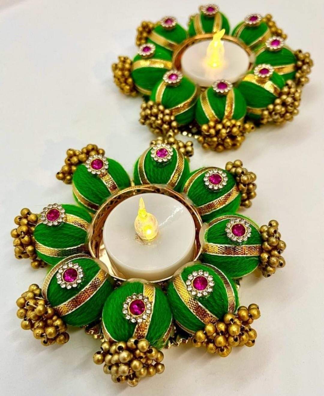 Beautiful Gota Balls Tlights and Candle Holders for Gabesh Utsav Krishna Janmotsav Diwali Festival Wedding Home Decoration