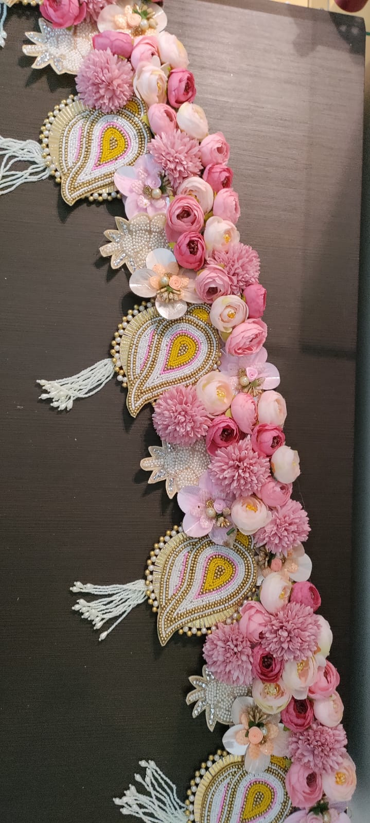 Beautifully Handcrafted Heavy Designer Shankh Theme Floral Bandarwal Toran for Diwali Navratri Grah Pravesh Festival Home Decoration