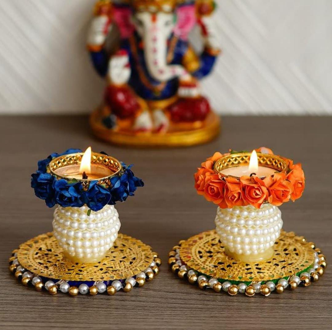 Kantola Diya Deepak Tlight Candle Holder for Diwali Navratri Festival Wedding Home Decoration (Set of 10)