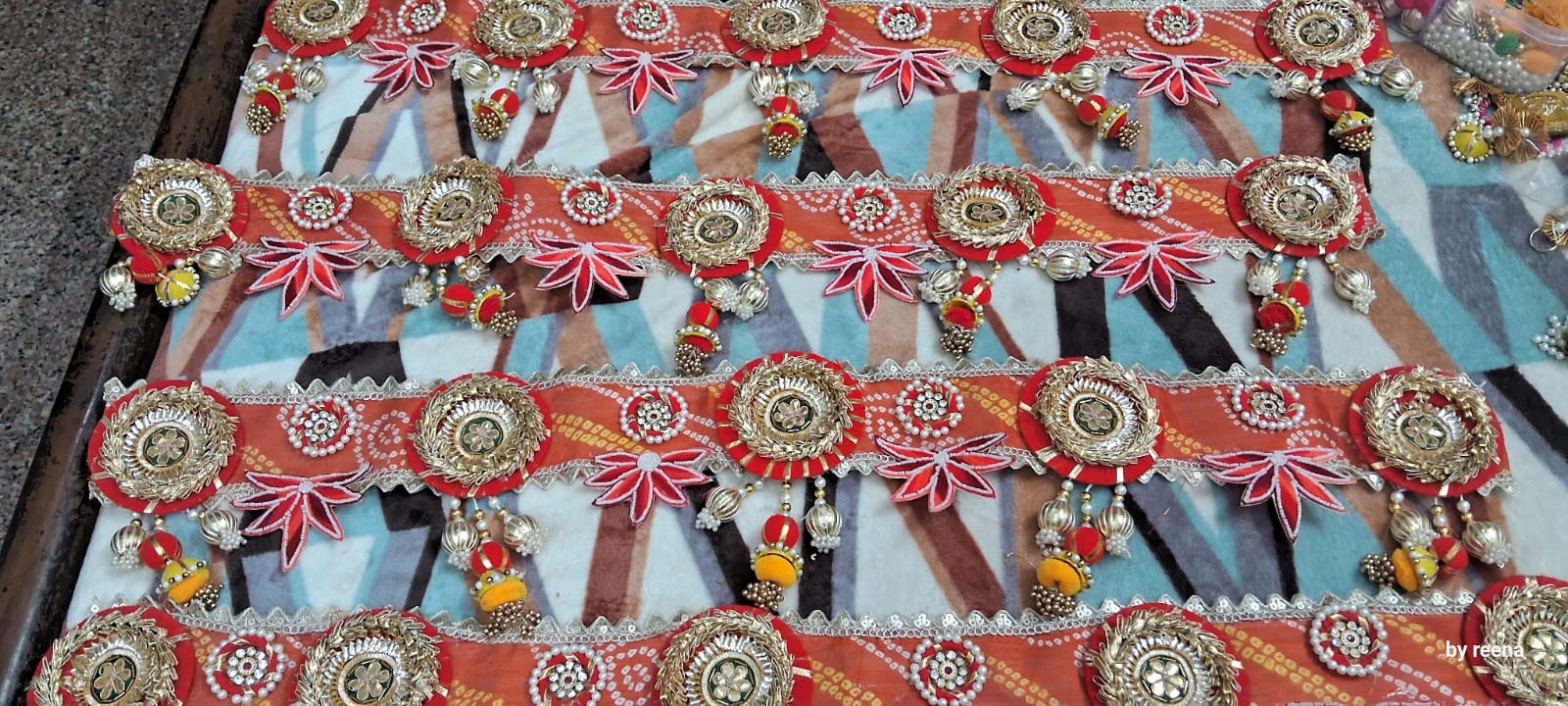 Budget Friendly Traditional Rajasthani Bandhani Bandhej Print Heavy Looking Bandarwal Bandhanwar Toran for Diwali Navratri Festival Wedding House Warming Grah Pravesh Home Decoration