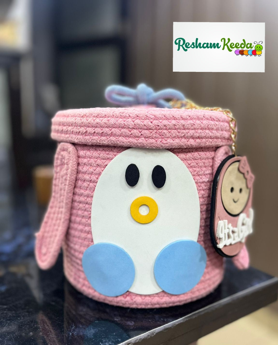Exclusive Penguin Theme Cotton Baskets for Baby Shower Return Favours, Gifting and Multipurpose Storage Usage