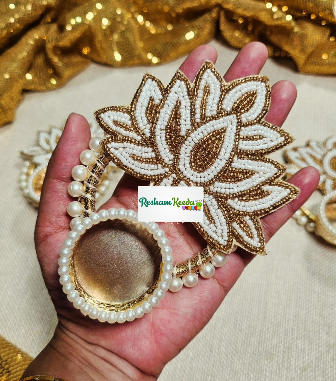 Beautiful Heavy Lotus Tlight and Candle Holders for Wedding Diwali Festival and Home Decoration and Gifting (Pack of 4)