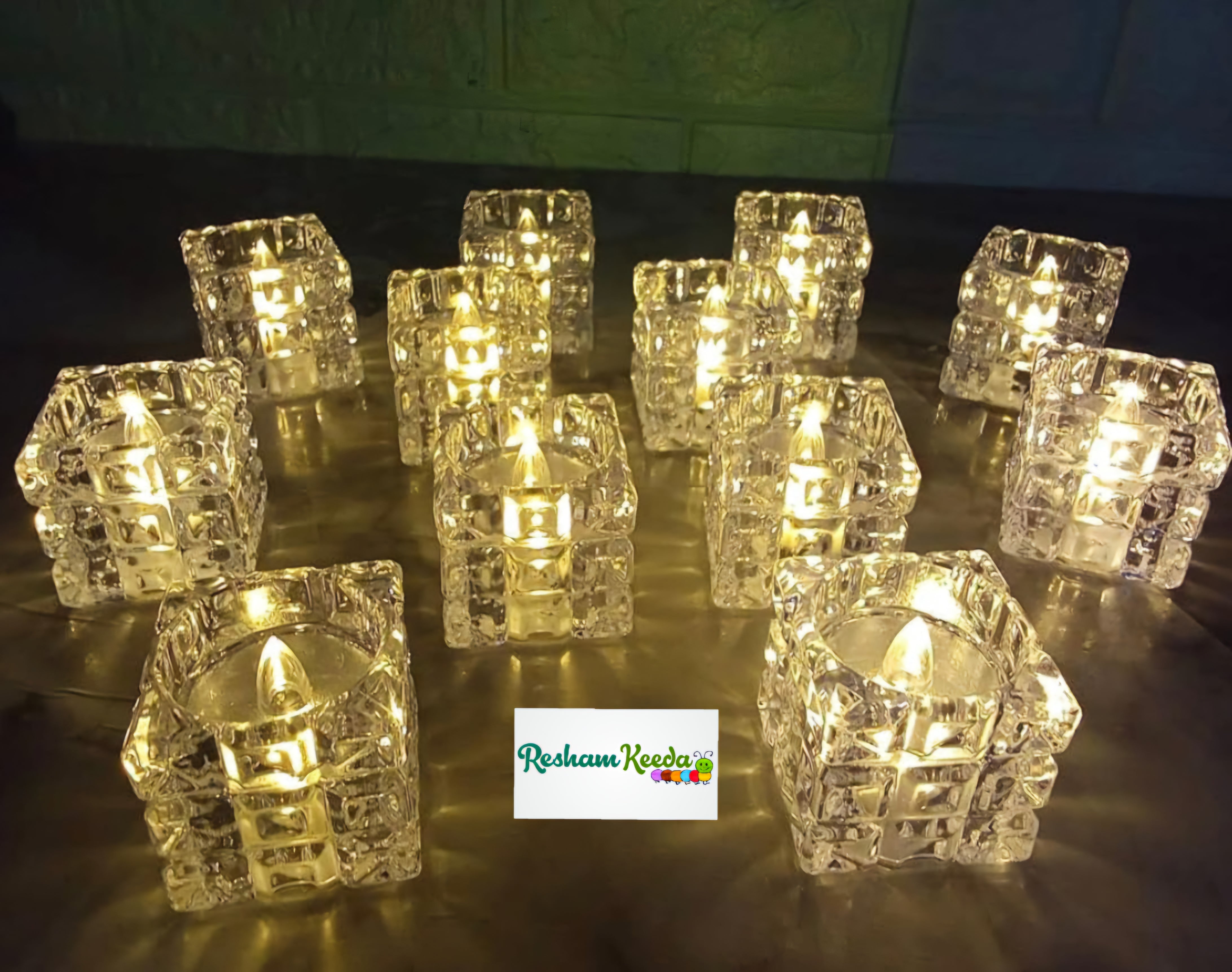 Easy-to-Use and Safe Flameless Smokeless Tilismi Crystal LED Candles Lights for All Occasions Birthday / Diwali / Ganesh Pooja / Events & Festive Decoration (Pack of 12)