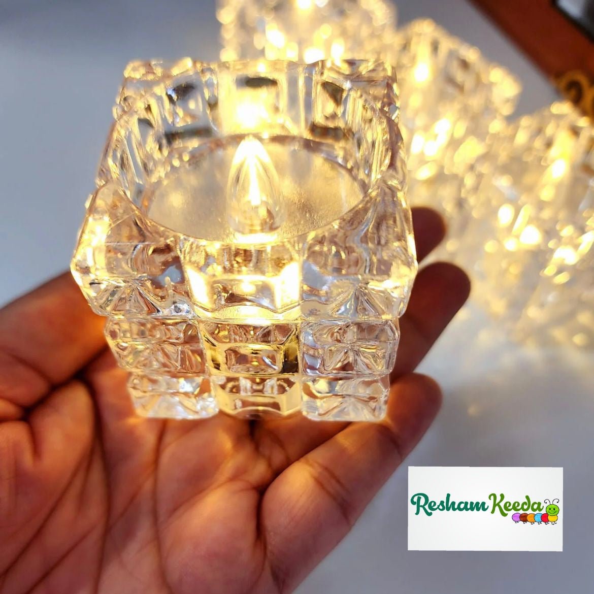Easy-to-Use and Safe Flameless Smokeless Tilismi Crystal LED Candles Lights for All Occasions Birthday / Diwali / Ganesh Pooja / Events & Festive Decoration (Pack of 12)