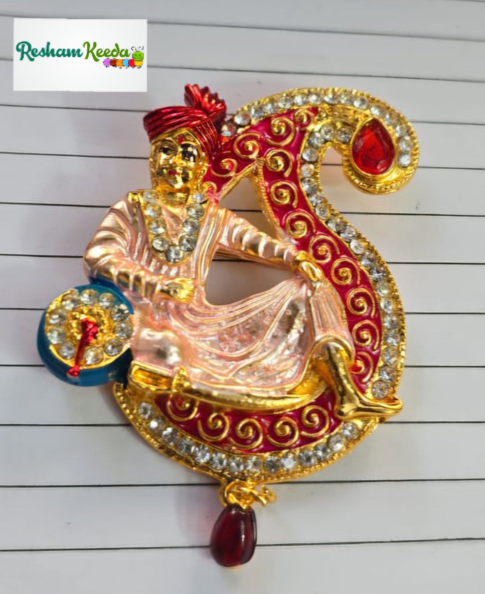 Latest Trending Ladke Wale Maharaja Raja Metal Laser Cut Brooches for Gifting Return Favours Giveaways in Mama Bhaat Haldi Mehendi Swagat Baarat Wedding Ceremonies (Pack of 5)