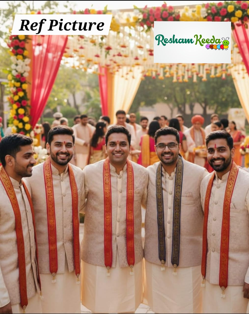 Beautiful Banarasi Brocade Stole Mala with Heavy Tussel for Mameru Swagat Baraat Haldi Mehendi Bhaat Wedding Festive Gifting Giveaways (Pack of 20)