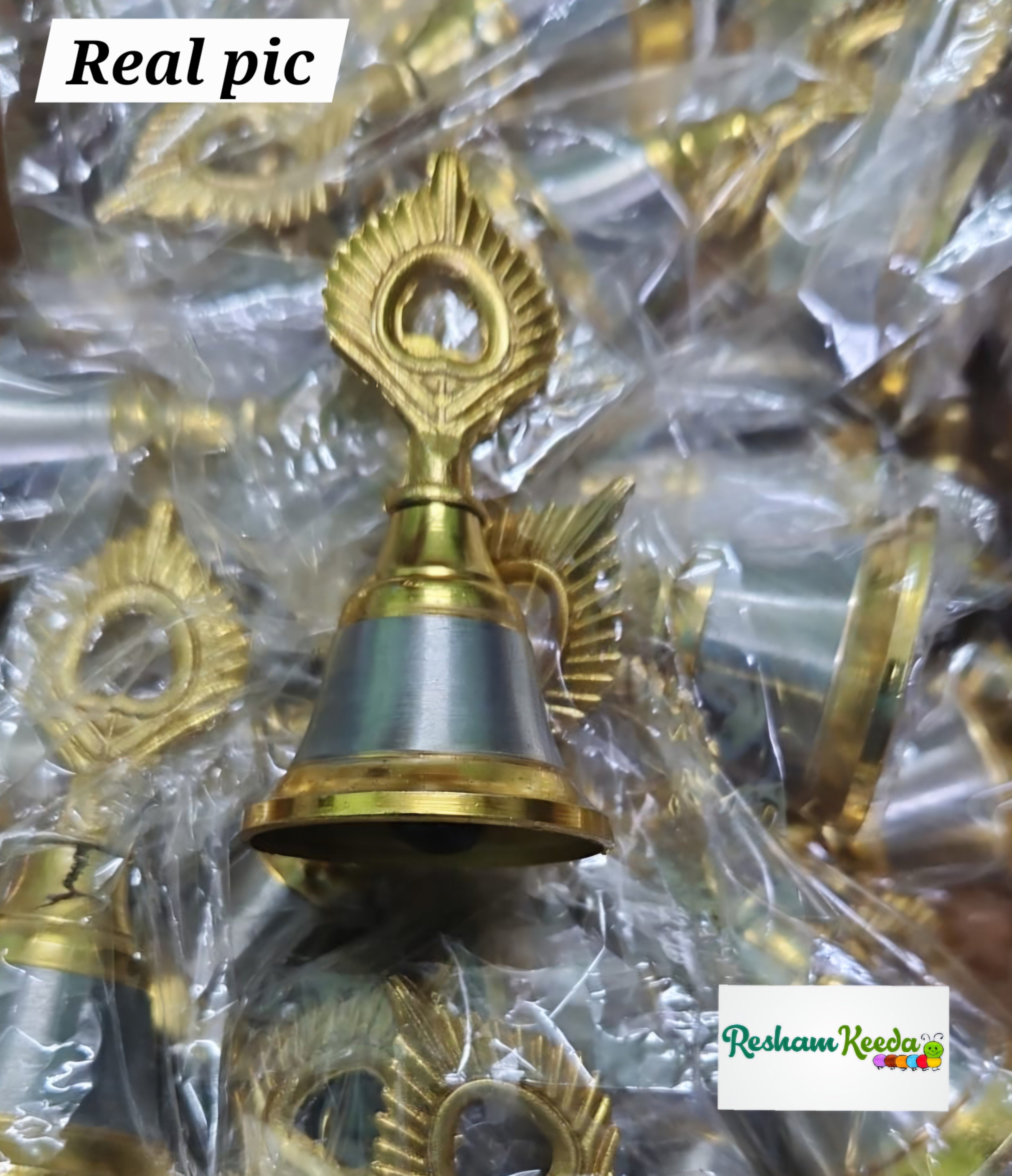 Beautiful Trending Morpankh Bell Ghanti Rattles for Baby Welcome, Bride, Baraat Phera Haldi Mehendi Wedding Keertan Satsang Faag Faagotsav Krishna Janmotsav Janamashtmi Baby Shower Giveaways Return Gifts Gifting Favours (Pack of 20)