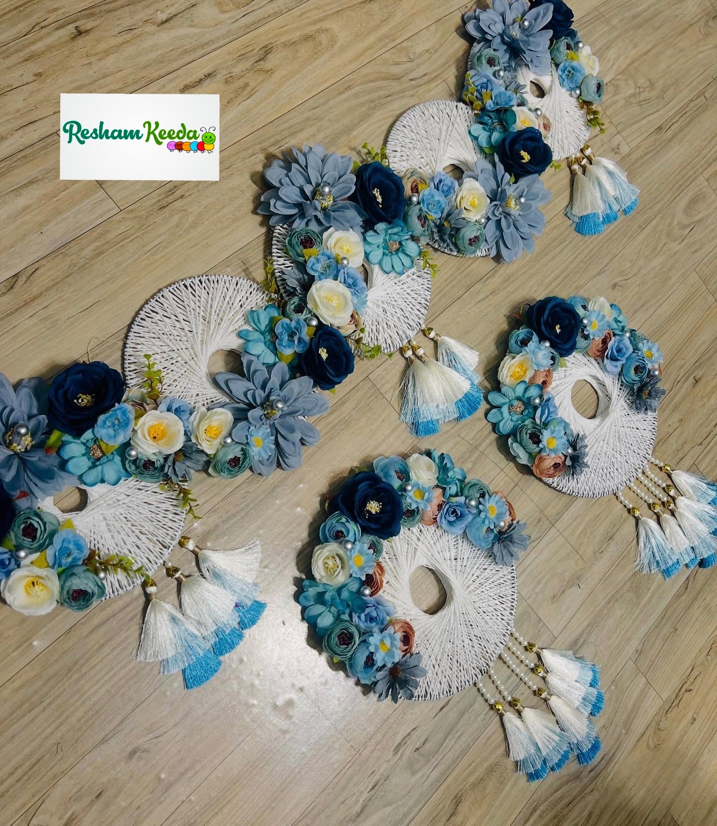 Designer Handcrafted Makruk Ring Macrame Floral Bandarwal Toran For Diwali Grah Pravesh House Warming Wedding Festival Home Decoration and Gifting