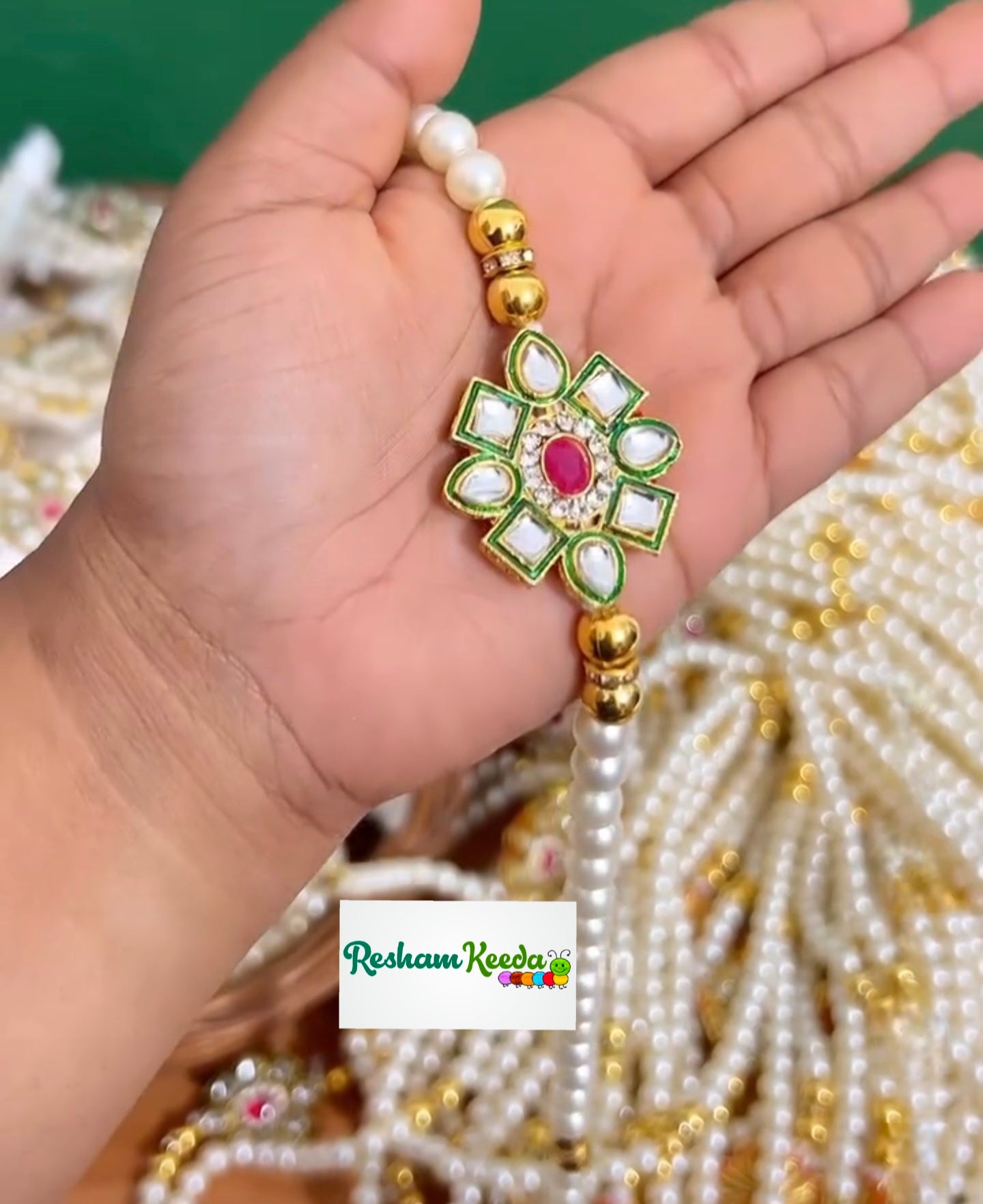 Premium Quality White and Golden Pearls Kundan Stole Mala for Swagat Baraat Haldi Mehendi Mayra Bhaat Welcome Wedding Festive Gifting Giveaways (Pack of 10)