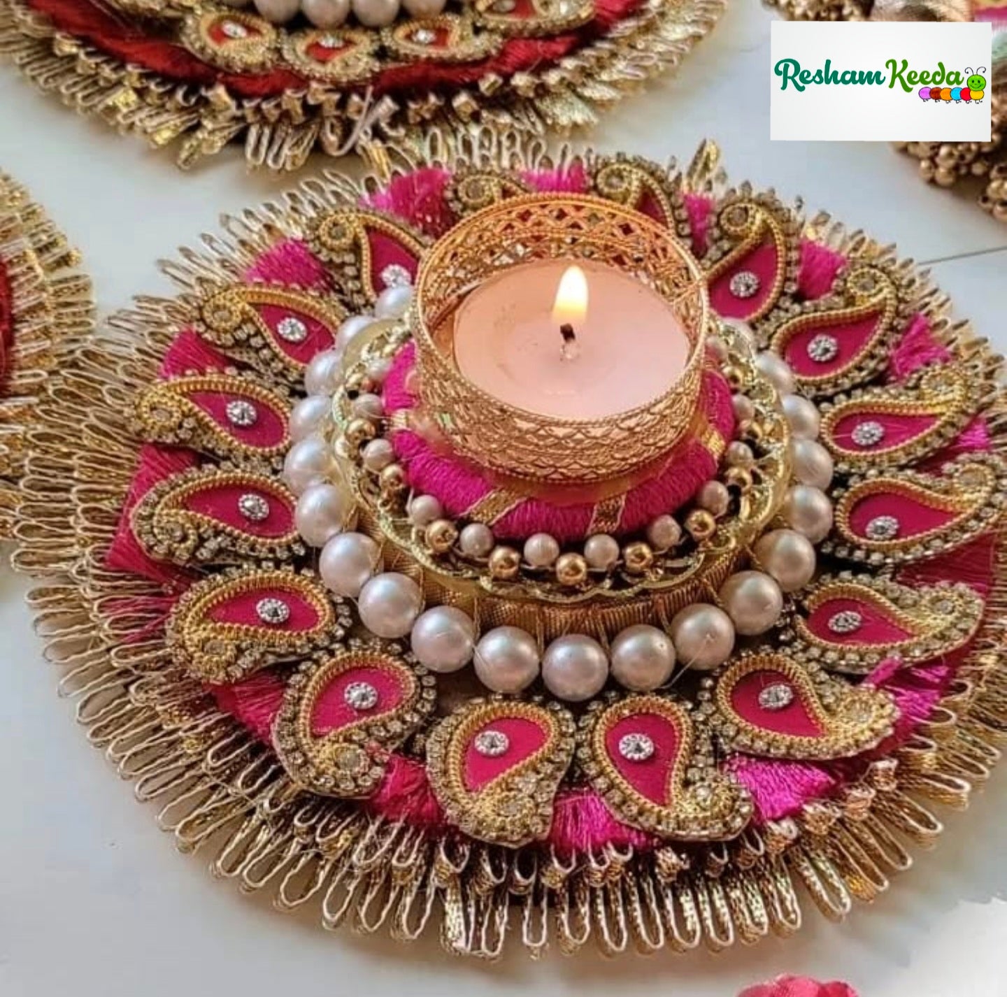 Beautiful Budget Friendly Handcrafted Kairi Design Tlight and Candle Holders for Wedding Diwali Festival and Home Decoration (Pack of 2)