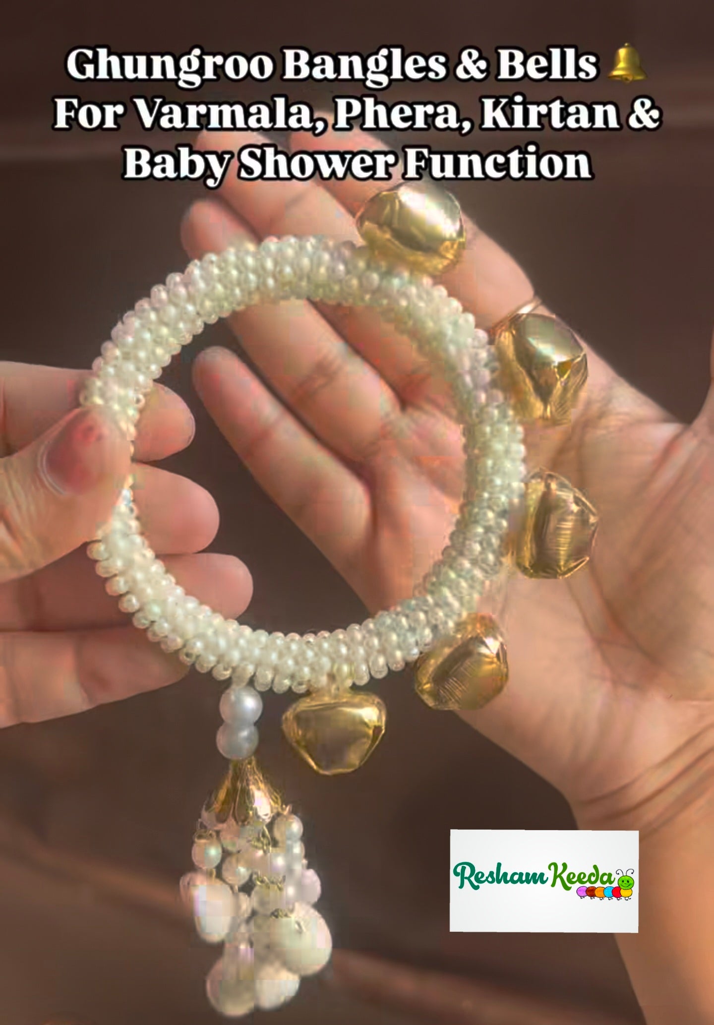 Beautiful Trending Wedding Bells Ghungroo Bangles Daflis Rattles for Welcoming Baby, Bride, Baraat Phera Haldi Mehendi Keertan Satsang Faag Faagotsav Krishna Janmotsav Janamashtmi Baby Shower Giveaways Return Gifts Gifting Favours (Pack of 10)