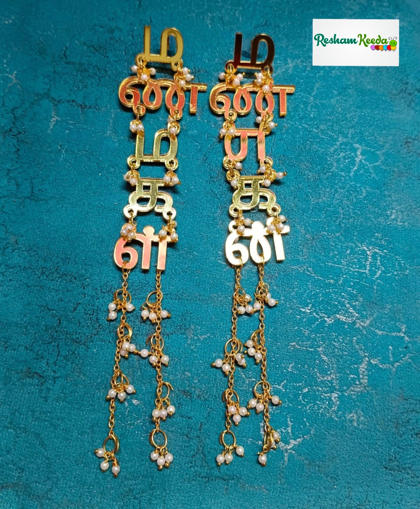 Beautiful Acrylic Long Tamil Bridal Bride Earrings for Haldi Mehendi Carnival Wedding Ceremony