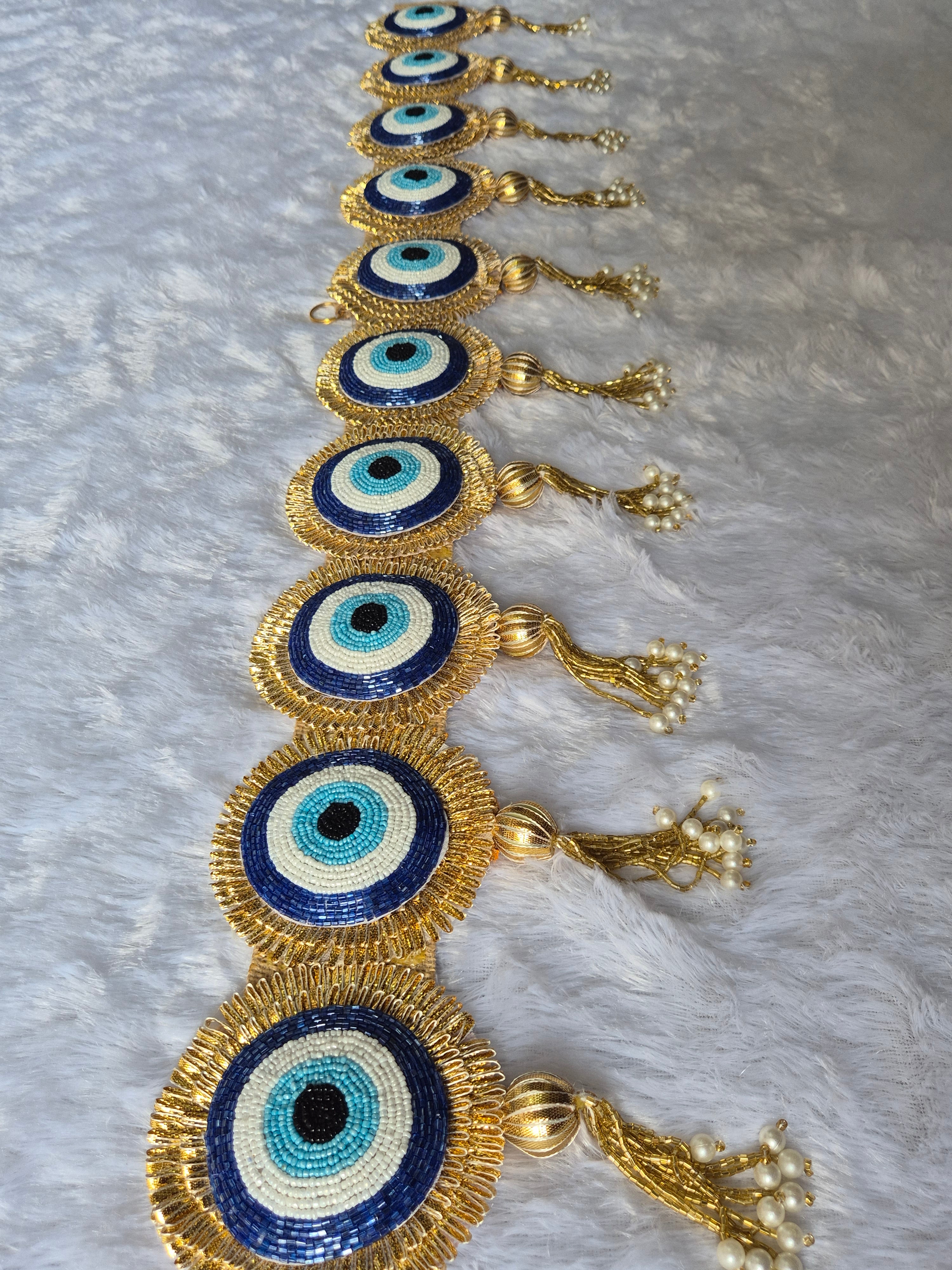 Beautiful Evil Eye Theme Bandarwal Bandhanwar Toran for Diwali Navratri Festival Wedding Home Decoration