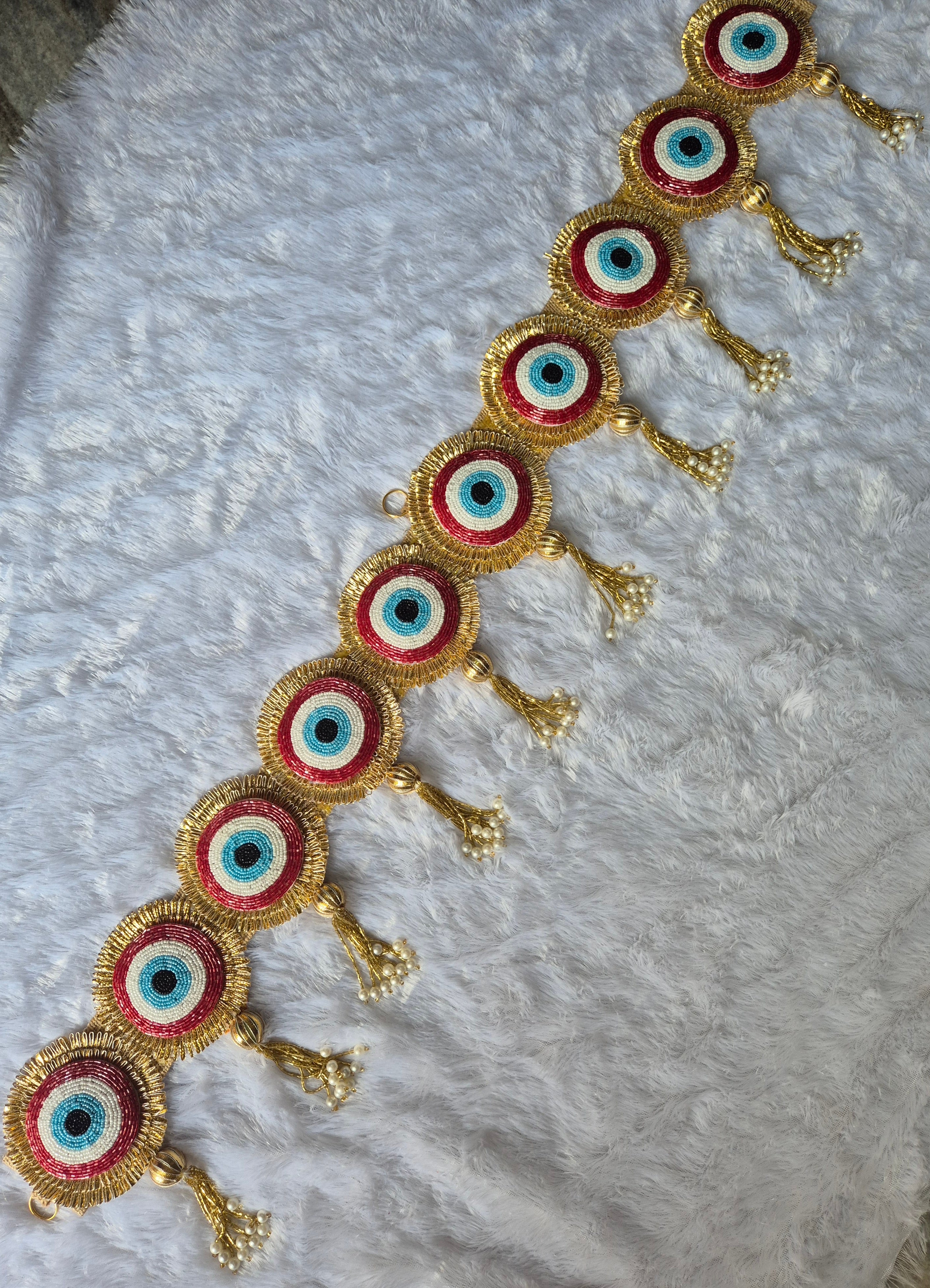 Beautiful Evil Eye Theme Bandarwal Bandhanwar Toran for Diwali Navratri Festival Wedding Home Decoration
