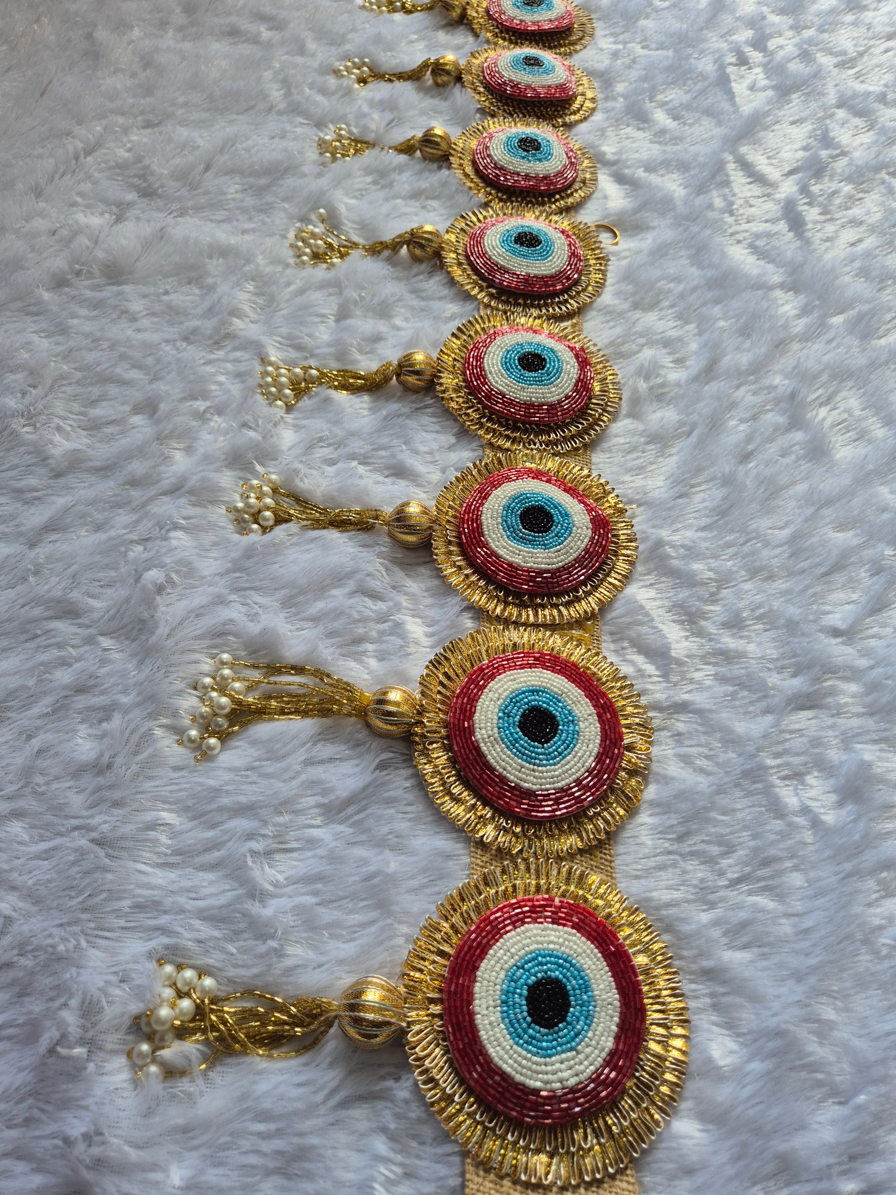 Beautiful Evil Eye Theme Bandarwal Bandhanwar Toran for Diwali Navratri Festival Wedding Home Decoration