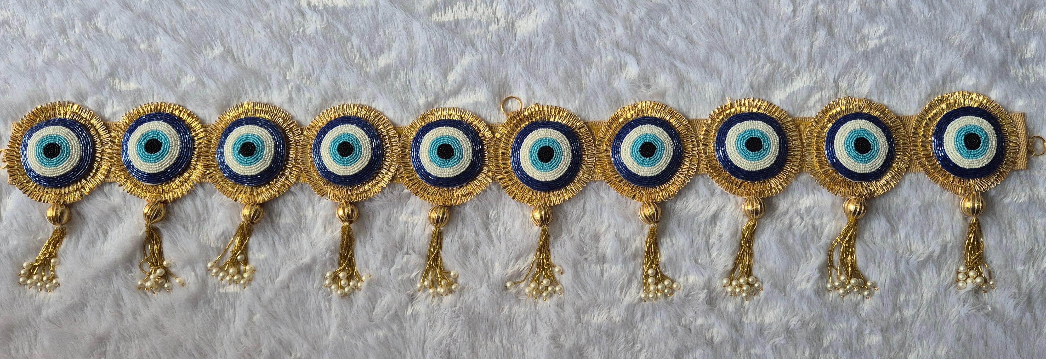 Beautiful Evil Eye Theme Bandarwal Bandhanwar Toran for Diwali Navratri Festival Wedding Home Decoration