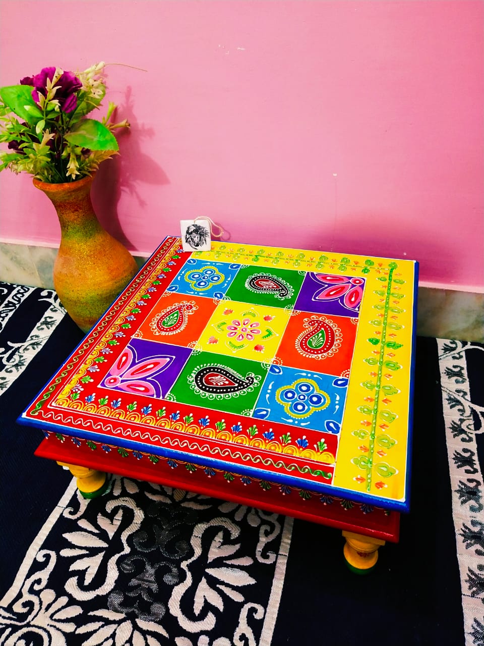 Trending Handmade Colorful Chowki Perfect For Pooja House Decor