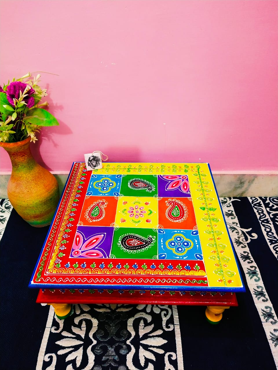 Trending Handmade Colorful Chowki Perfect For Pooja House Decor