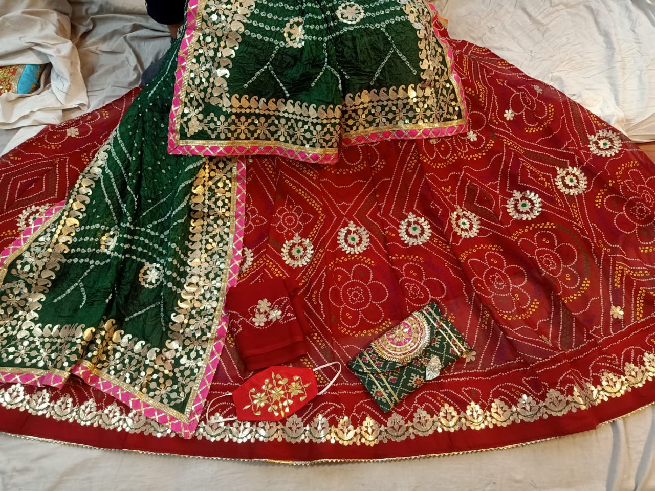 Bridal Red Sequins Work Lehenga Choli Indian Ethnic Wedding Lengha Chunri  Sari | eBay